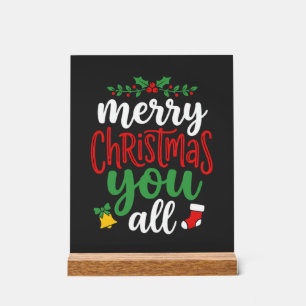 Weihnachten Frohe Euch Alle Feiertags-Typografie Acrylschild
