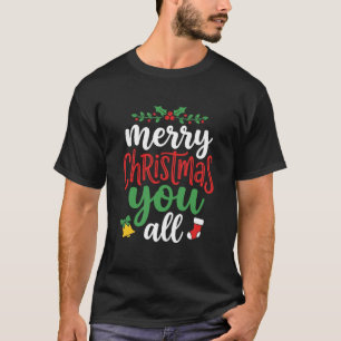 Weihnachten Frohe Euch Alle Feiertags-Typografie T-Shirt