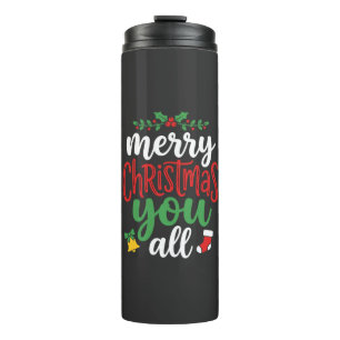 Weihnachten Frohe Euch Alle Feiertags-Typografie Thermosbecher