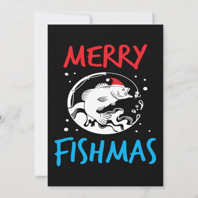 Weihnachten frohe Fishmas Fish Pun Funny Holiday Save The Date (Vorderseite)