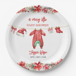Weihnachten Frohe kleine Baby Dusche Geschlecht ne Pappteller