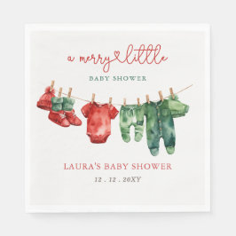 Weihnachten Frohe kleine Baby Dusche Geschlecht ne Serviette