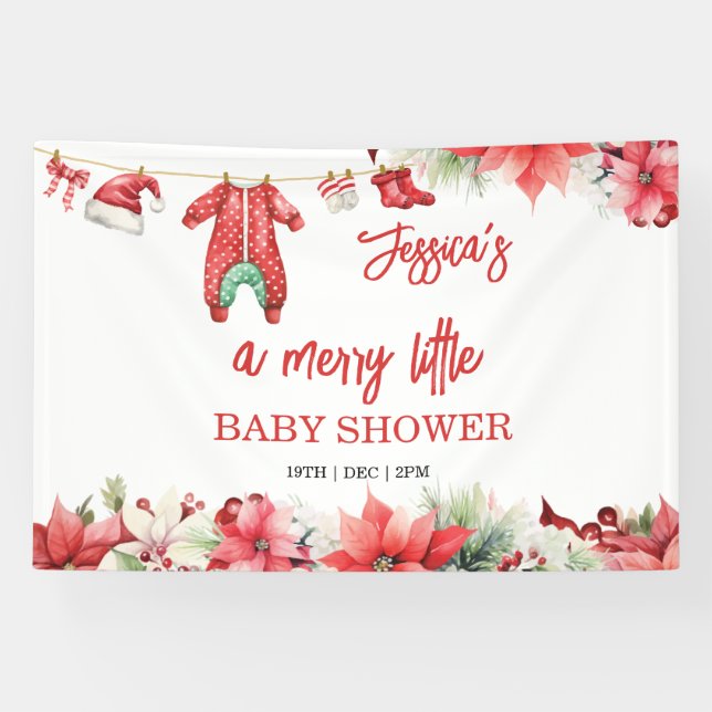 Weihnachten Frohe kleine Babydusche Begrüßungszeic Banner (Horizontal)