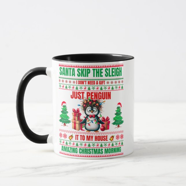 Weihnachten frohe Weihnachten für ein Geschenk Pin Tasse (Links)