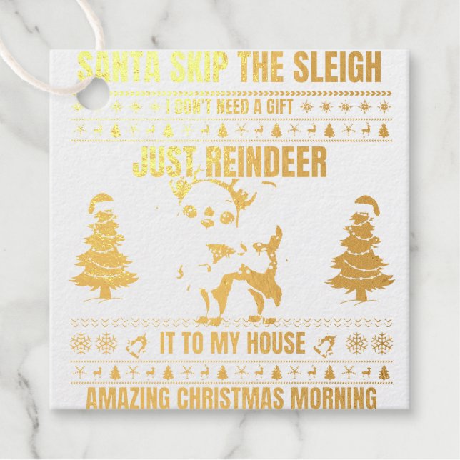 Weihnachten frohe Weihnachten für ein Geschenk Ren Geschenkanhänger (Vorderseite)