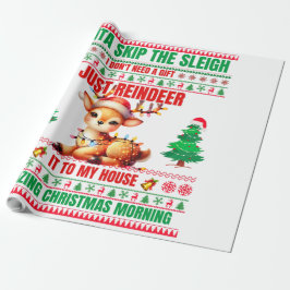 Weihnachten frohe Weihnachten für ein Geschenk Ren Geschenkpapier