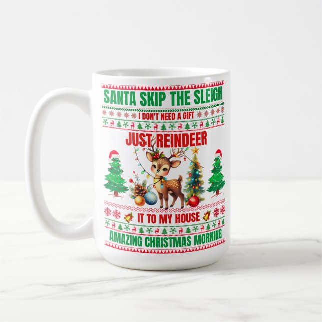Weihnachten frohe Weihnachten für ein Geschenk Ren Kaffeetasse (Links)
