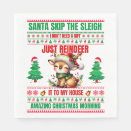 Weihnachten frohe Weihnachten für ein Geschenk Ren Serviette