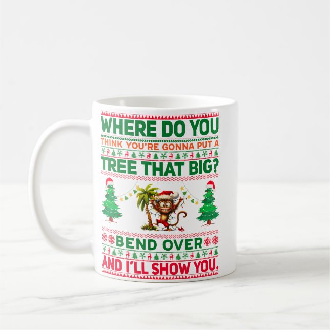 Weihnachten frohe Weihnachten für Geschenk Affen Kaffeetasse (Links)