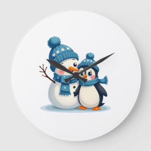 Weihnachten Frohe Weihnachten Für Geschenk Pinguin Große Wanduhr