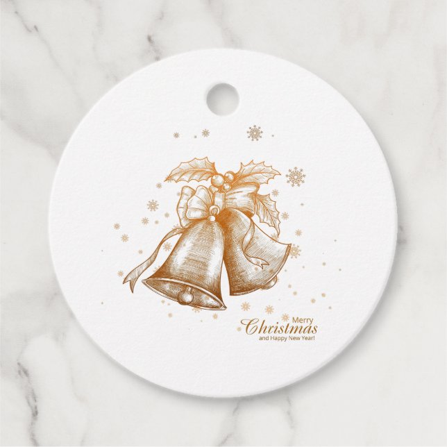 Weihnachten - frohe Weihnachten - glückliches Neue Geschenkanhänger (Vorderseite)