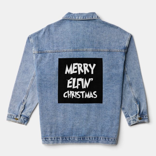 Weihnachten - Frohe Weihnachten Jeansjacke (Rückseite)