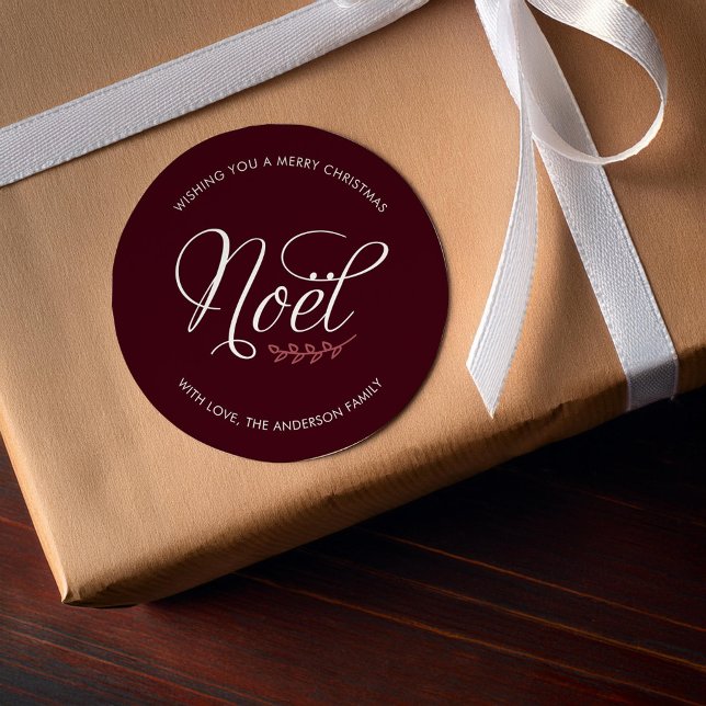 WEIHNACHTEN Frohe Weihnachten Personalisiert Runder Aufkleber (Von Creator hochgeladen)