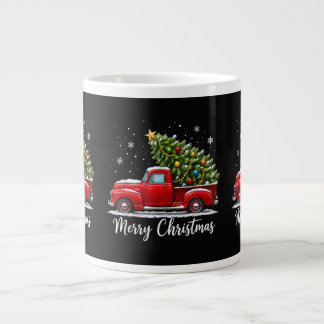Weihnachten Frohe Weihnachten Roter LKW Baum Männe Jumbo-Tasse