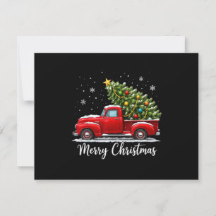 Weihnachten Frohe Weihnachten Roter LKW Baum Männe Save The Date