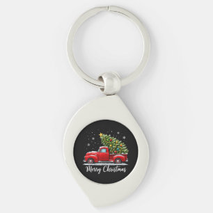 Weihnachten Frohe Weihnachten Roter LKW Baum Männe Schlüsselanhänger