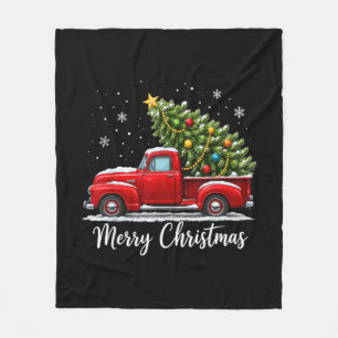 Weihnachten Frohe Weihnachten Rotes Lastwagen Baum Fleecedecke
