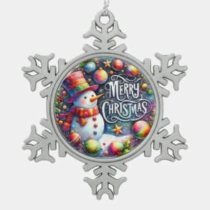 Weihnachten frohe Weihnachten Schneeflocken Zinn-Ornament