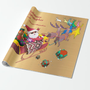 Weihnachten Frohe Weihnachten Sleigh Personalize Geschenkpapier