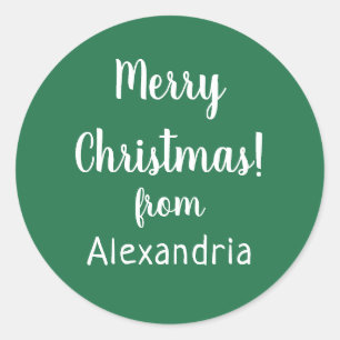 Weihnachten frohe Weihnachten von Name Green Runder Aufkleber