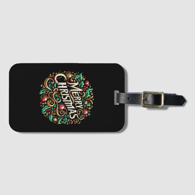 Weihnachten Frohe Weihnachtsfeiertag Niedlich Gepäckanhänger (Vorderseite (Horizontal))