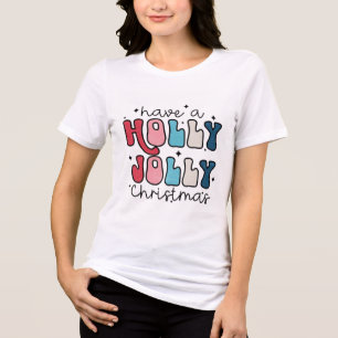 Weihnachten, fröhlich und hell, fröhlich, modern, Tri-Blend shirt
