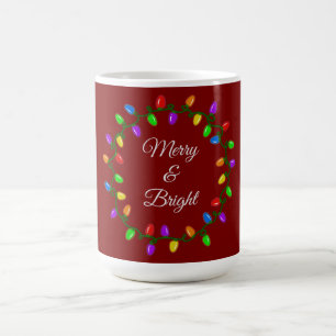 Weihnachten fröhlich und hell leuchten kaffeetasse