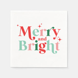 Weihnachten fröhlich und hellrosa rote moderne Sch Serviette