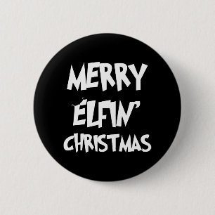 Weihnachten - Fröhliche Elfen-Weihnacht Button