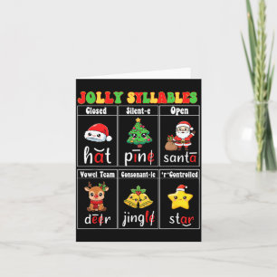 Weihnachten Fröhliche Silben Lehrer Schüler Lustig Karte