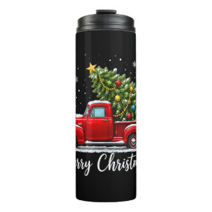 Weihnachten Fröhliche Weihnachten Roter LKW Baum M Thermosbecher