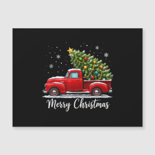 Weihnachten Fröhliche Weihnachten Rotes Lastwagen Magnetkarte