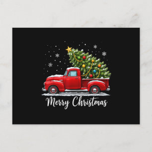 Weihnachten Fröhliche Weihnachten Rotes Lastwagen Postkarte