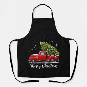 Weihnachten Fröhliche Weihnachten Rotes Lastwagen Schürze