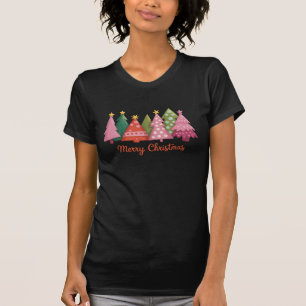 Weihnachten Fröhliche Xmas Bäume Feiertags Preppy T-Shirt