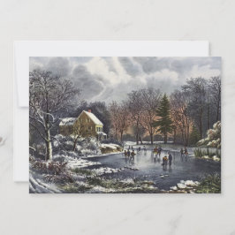 Weihnachten, Frühe Winter Skater auf einem Teich Einladung