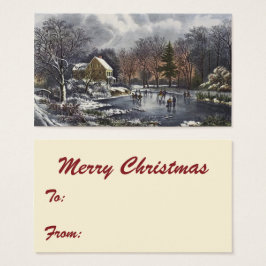 Weihnachten, Frühe Winter Skater auf Teich