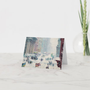 Weihnachten, Fünfte Avenue im Winter (c.1911) Feiertagskarte