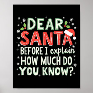Weihnachten Funny Lieber Weihnachten, bevor ich er Poster