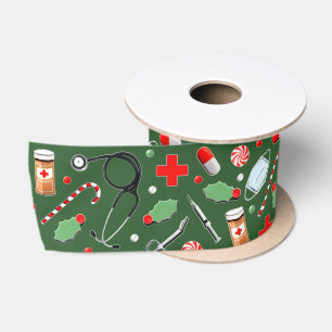 Weihnachten für Ärzte oder Krankenschwestern Satinband