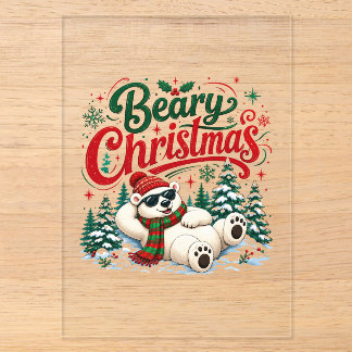 Weihnachten für Bären Acryleinladungen