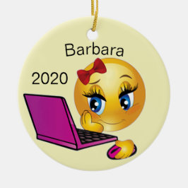 Weihnachten für Computermädchen Keramik Ornament