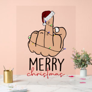Weihnachten für die Finger-Weihnachtsmannmütze Acrylschild
