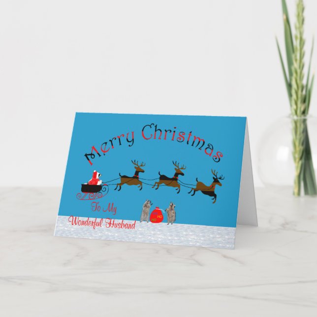 Weihnachten für Ehemann-Gruß-Karte (Vorderseite)