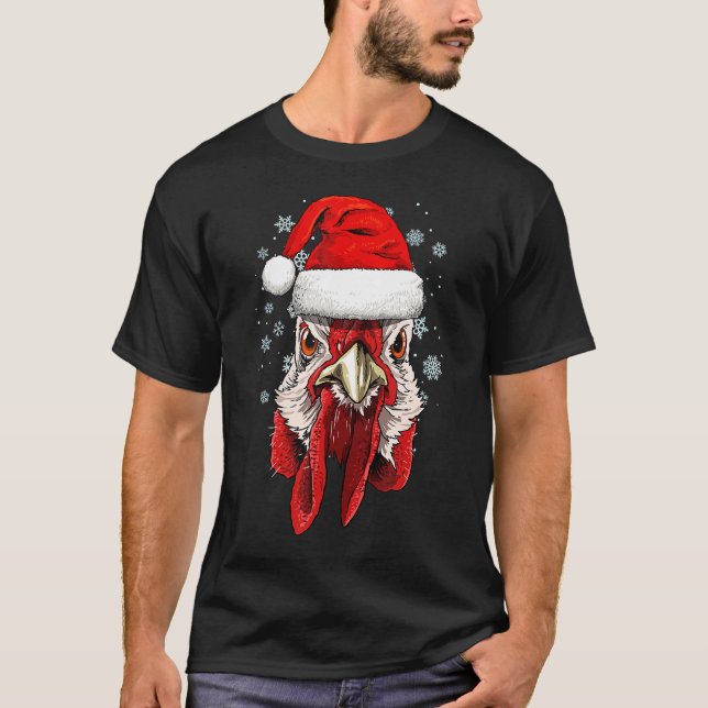 Weihnachten für Hühner mit Weihnachtsgeschenken de T-Shirt (Vorderseite)