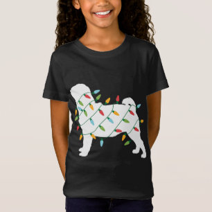 Weihnachten für Hund Lover Weihnachtslicht Mops T-Shirt