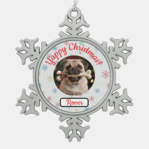 Weihnachten für Hunde- und Knochenliebhaber, anpas Schneeflocken Zinn-Ornament