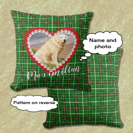 Weihnachten für Ihr Foto rot grün Kissen