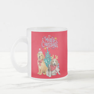 Weihnachten für niedliche Hunde Mattglastasse