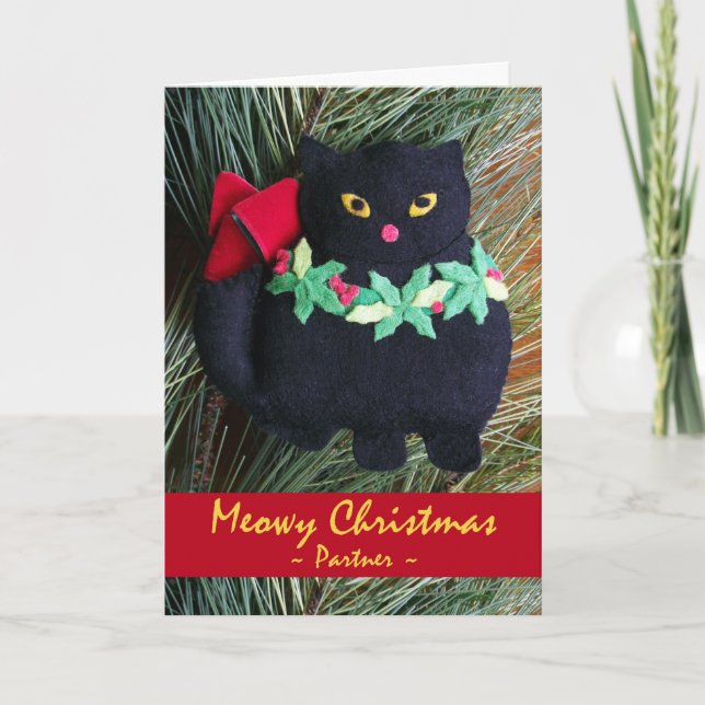 Weihnachten für Partner Black Cat Ornament (Vorderseite)